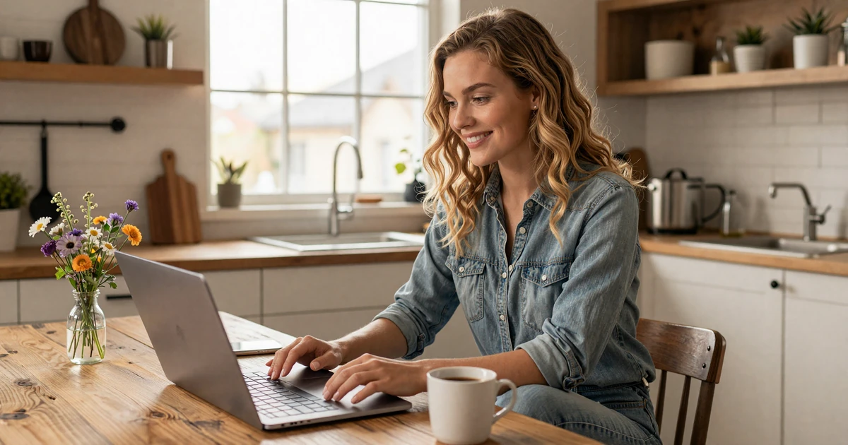 Smartphone showing a farmer dating app next to a coffee mug on a barn workbench, illustrating a FarmersOnly review