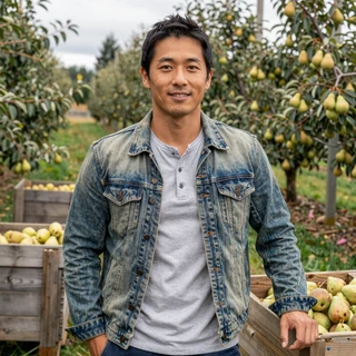 Kenji, Japanese-American pear orchardist from Hood River Oregon, Asian country single on MuchDating