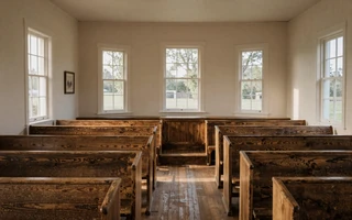Country church interior, gateway to Christian farmers dating on MuchDating