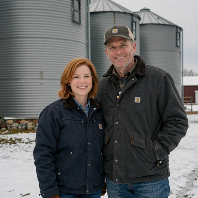 Bridget and Hank, Iowa grain farming couple who met on MuchDating