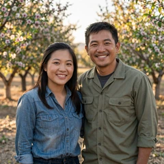 Hana and Daniel, Asian-American farming couple from California who met on MuchDating