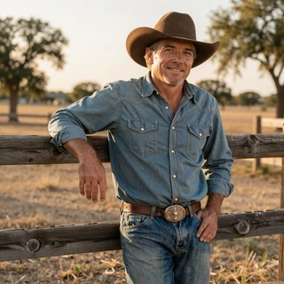 Wade, 48-year-old Texas Hill Country cattle ranch owner, established country single on MuchDating